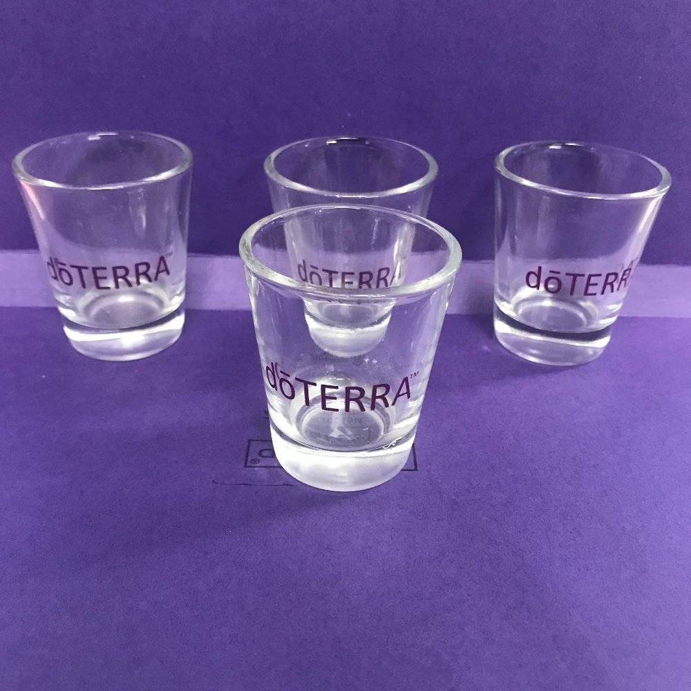 LOT of 4 Doterra essential oils shot glasses NEW